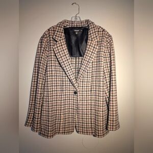 DKNY Plaid Blazer Wool  Blend jacket retro Blazer  Size 20W (2X)